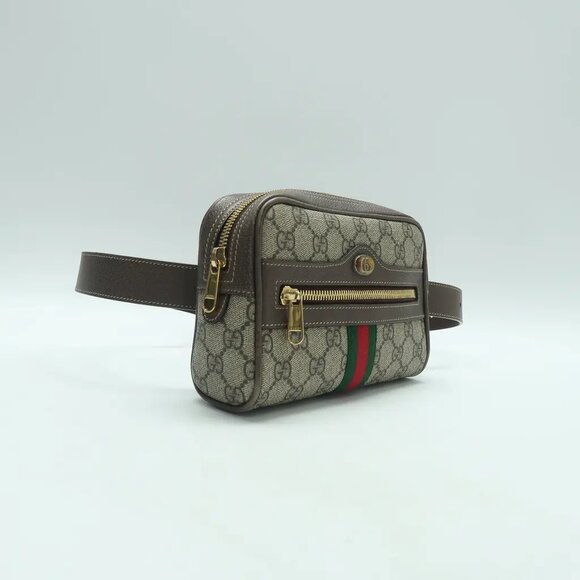 GUCCI Ophidia Brown Canvas Belt Bag 818-041725 - Picture 3 of 12